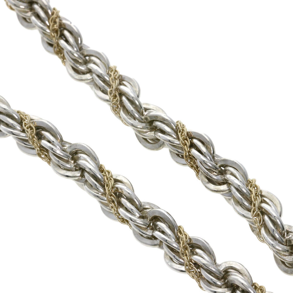 Tiffany Co Twisted Rope Necklace Silver Yellow Gold
